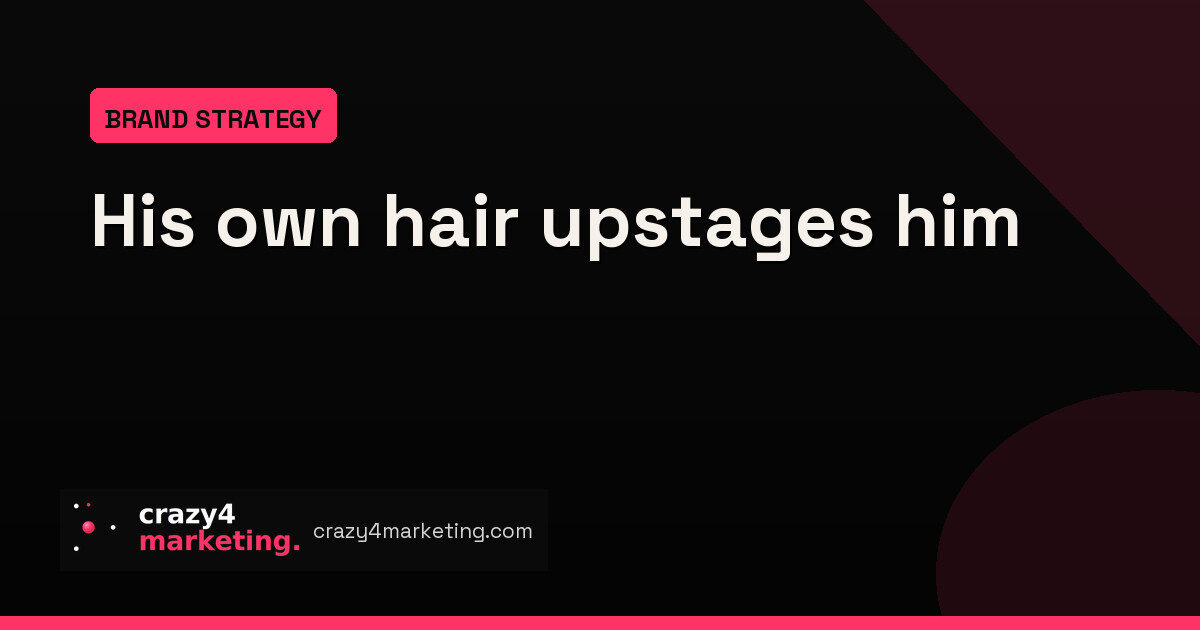 A puppet upstages Mitch Brown to sell hair loss help